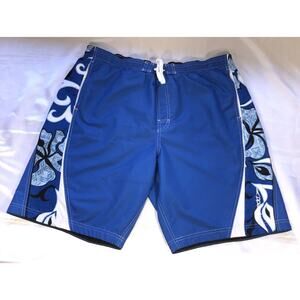 Speedo Swim Board Shorts Mesh Lined Blue Drawstring Mens Size 40